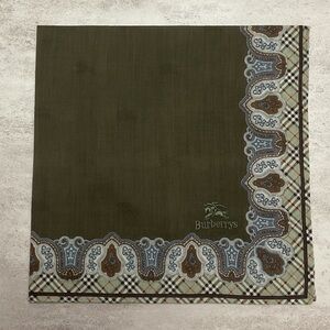 Burberry Vintage cotton Olive and Blue Paisley Handkerchief